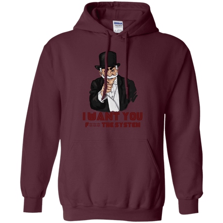 Sweatshirts Maroon / S i want you f3ck the system Pullover Hoodie