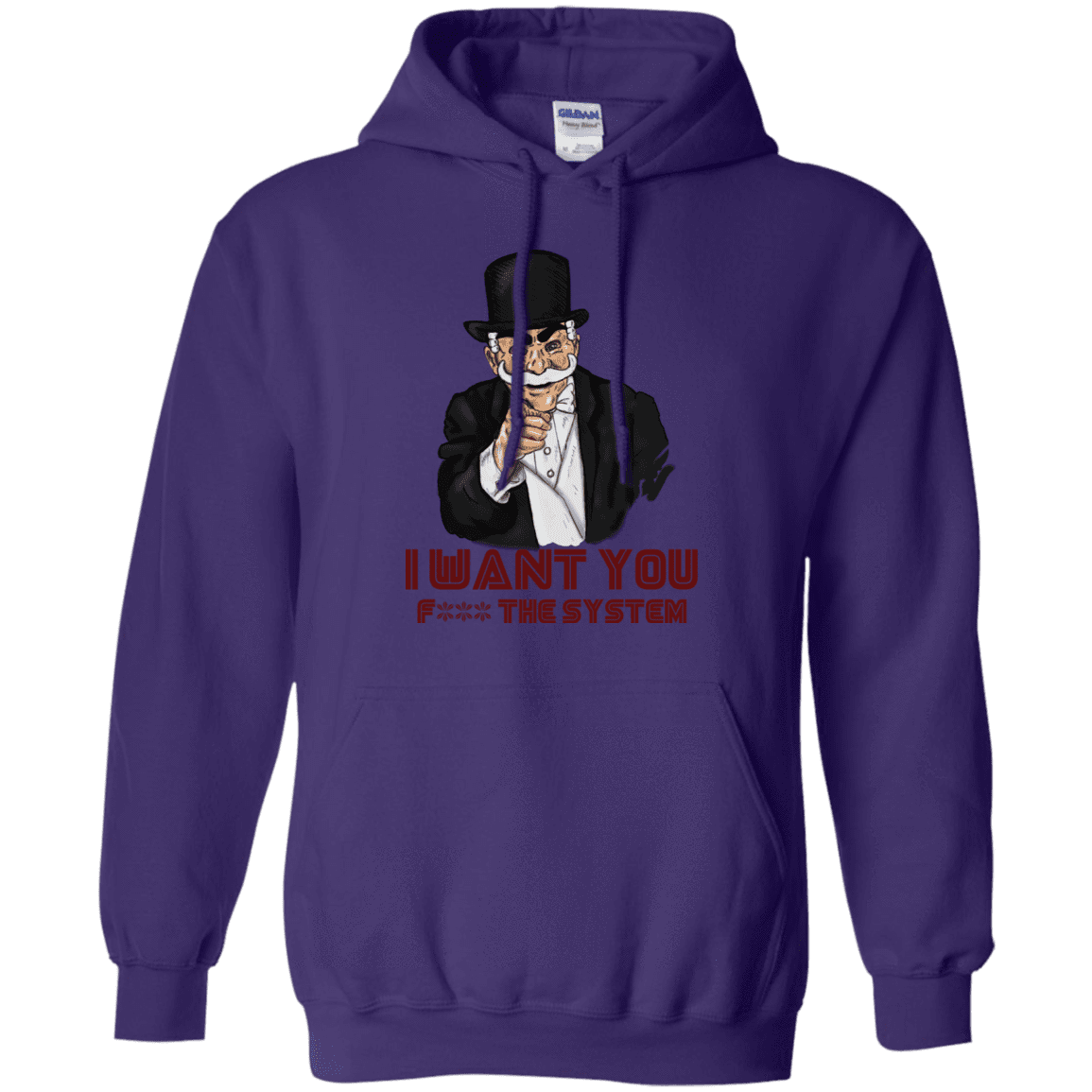 Sweatshirts Purple / S i want you f3ck the system Pullover Hoodie