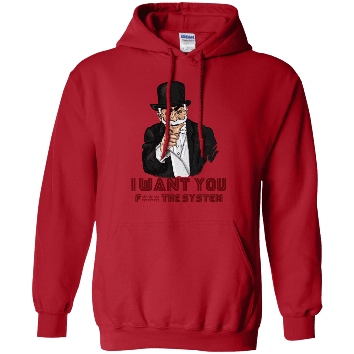 Sweatshirts Red / S i want you f3ck the system Pullover Hoodie