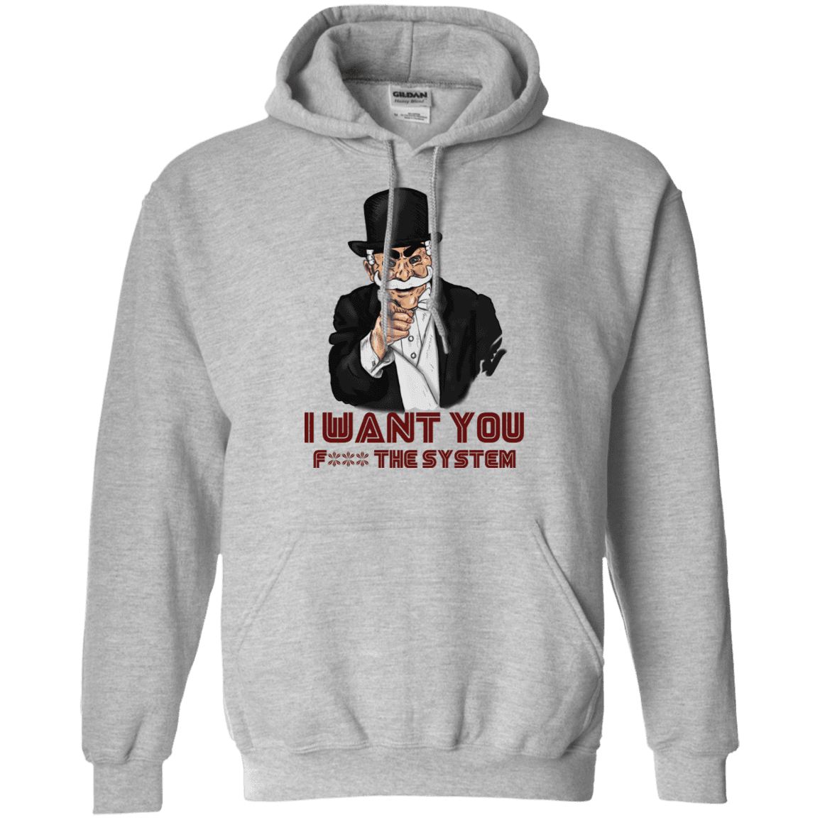 Sweatshirts Sport Grey / S i want you f3ck the system Pullover Hoodie