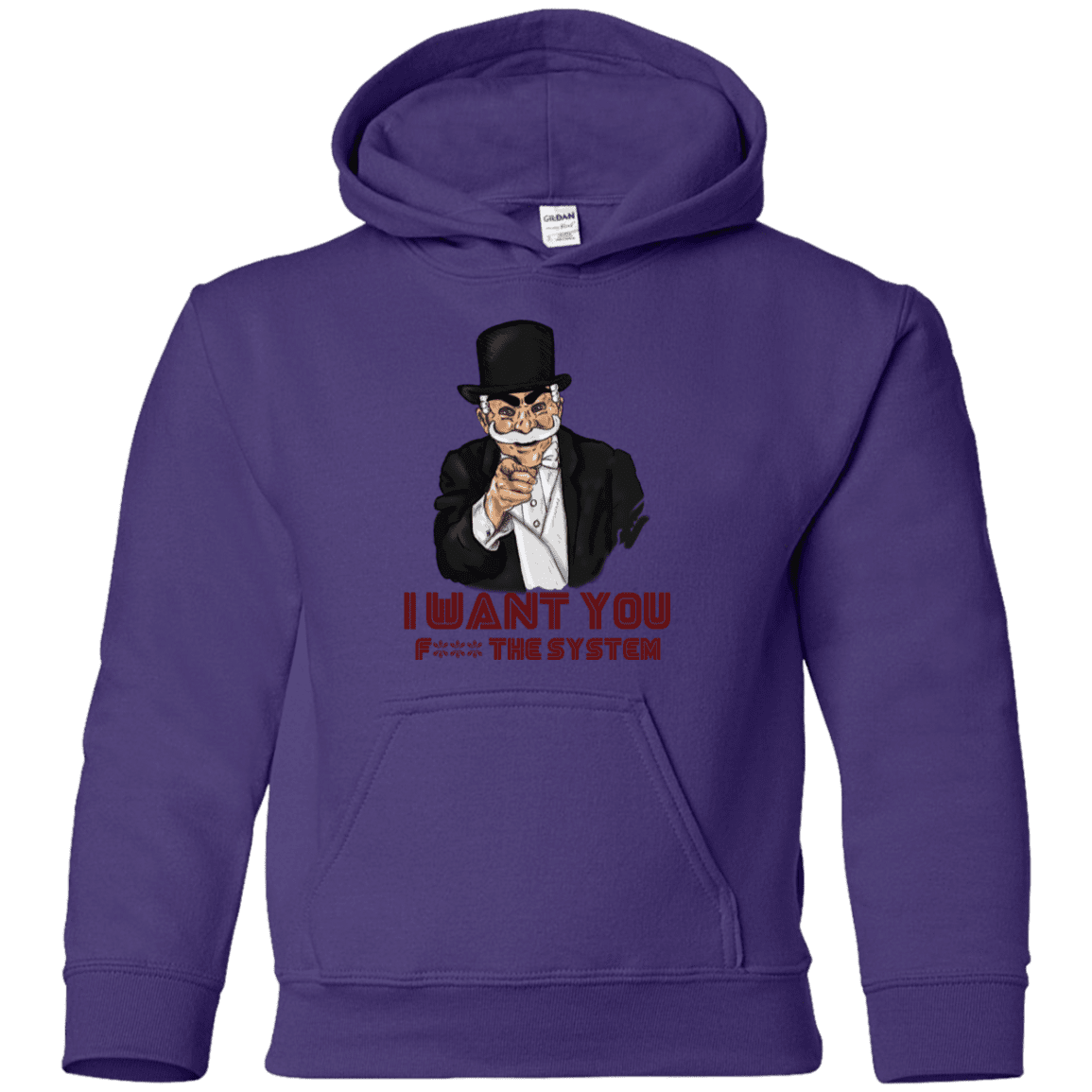 Sweatshirts Purple / YS i want you f3ck the system Youth Hoodie