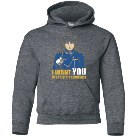 Sweatshirts Dark Heather / YS I Want You To Be A State Alchemist Youth Hoodie
