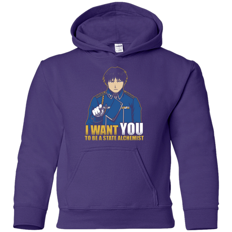 Sweatshirts Purple / YS I Want You To Be A State Alchemist Youth Hoodie