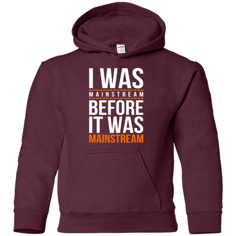 Sweatshirts Maroon / YS I was mainstream Youth Hoodie