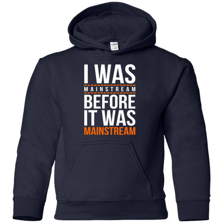 Sweatshirts Navy / YS I was mainstream Youth Hoodie