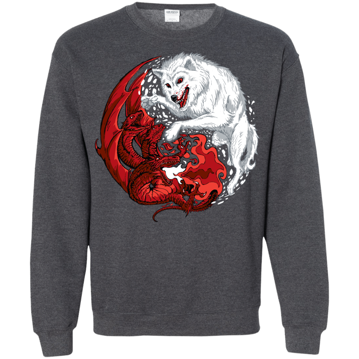 Sweatshirts Dark Heather / Small Ice and Fire Crewneck Sweatshirt