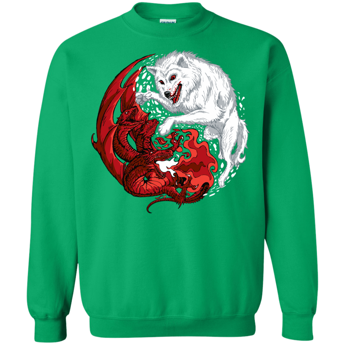 Sweatshirts Irish Green / Small Ice and Fire Crewneck Sweatshirt