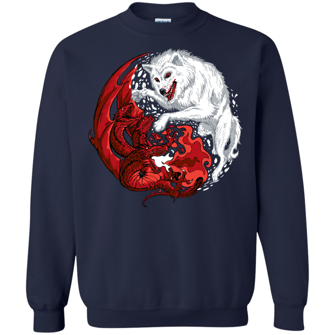 Sweatshirts Navy / Small Ice and Fire Crewneck Sweatshirt