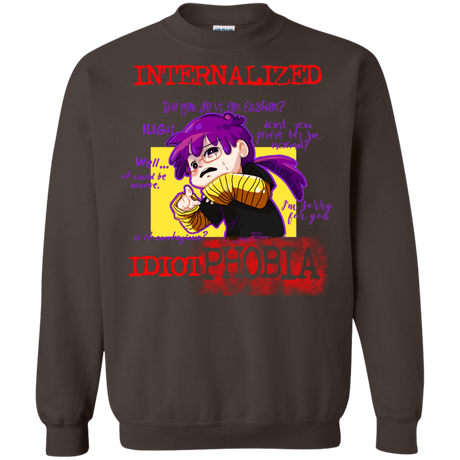 Sweatshirts Dark Chocolate / Small Idiot phobia Crewneck Sweatshirt