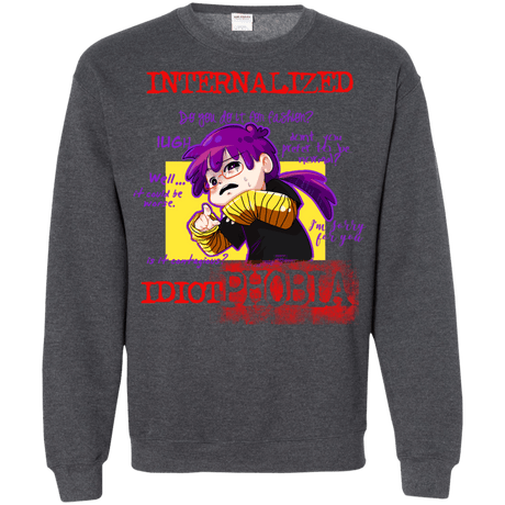 Sweatshirts Dark Heather / Small Idiot phobia Crewneck Sweatshirt