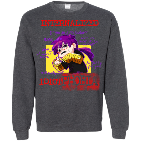 Sweatshirts Dark Heather / Small Idiot phobia Crewneck Sweatshirt