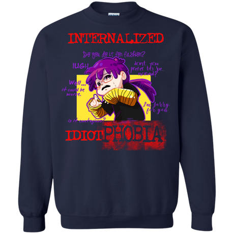 Sweatshirts Navy / Small Idiot phobia Crewneck Sweatshirt