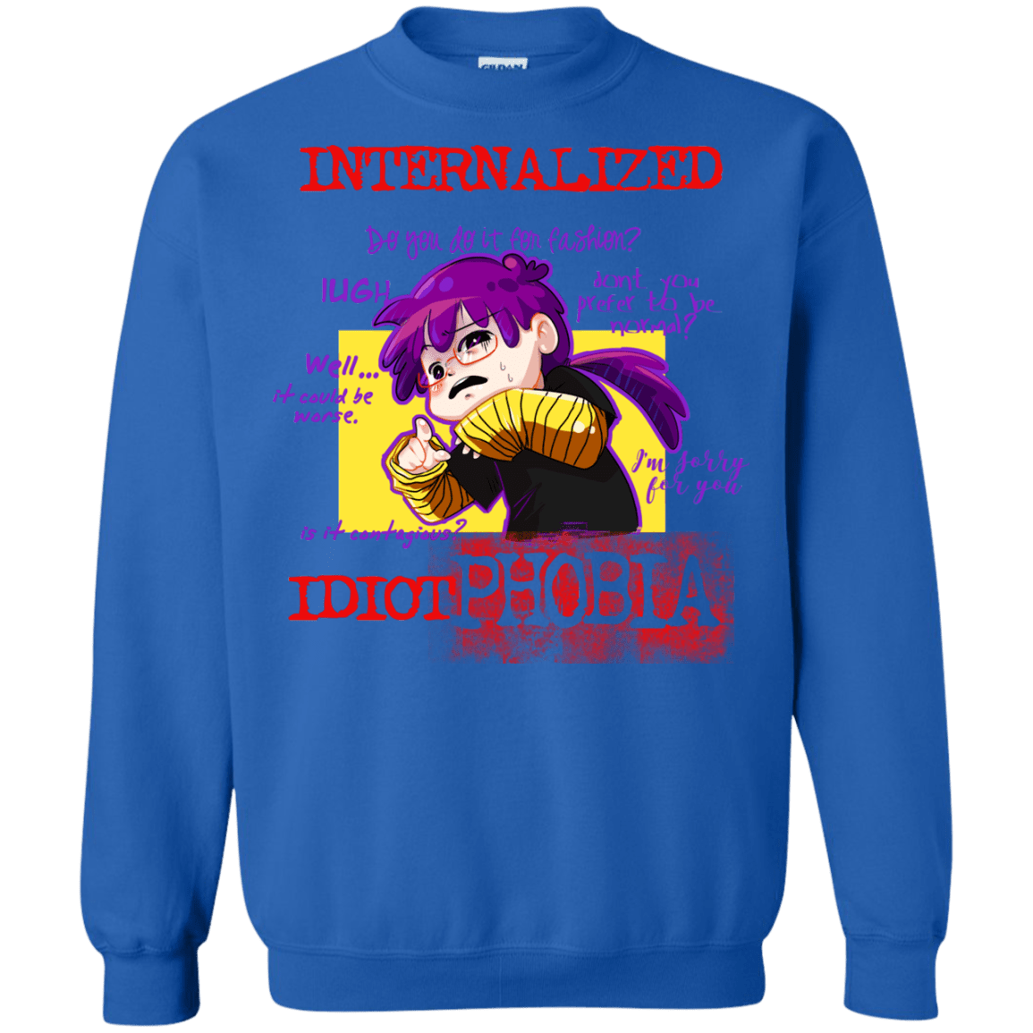 Sweatshirts Royal / Small Idiot phobia Crewneck Sweatshirt