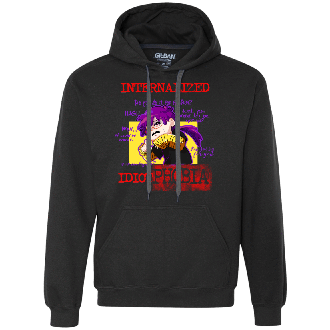 Sweatshirts Black / Small Idiot phobia Premium Fleece Hoodie