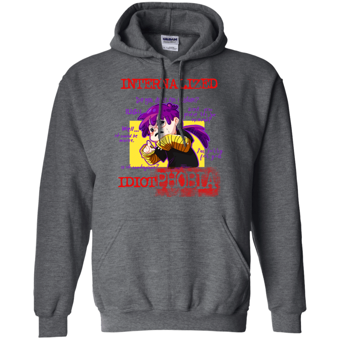 Sweatshirts Dark Heather / Small Idiot phobia Pullover Hoodie