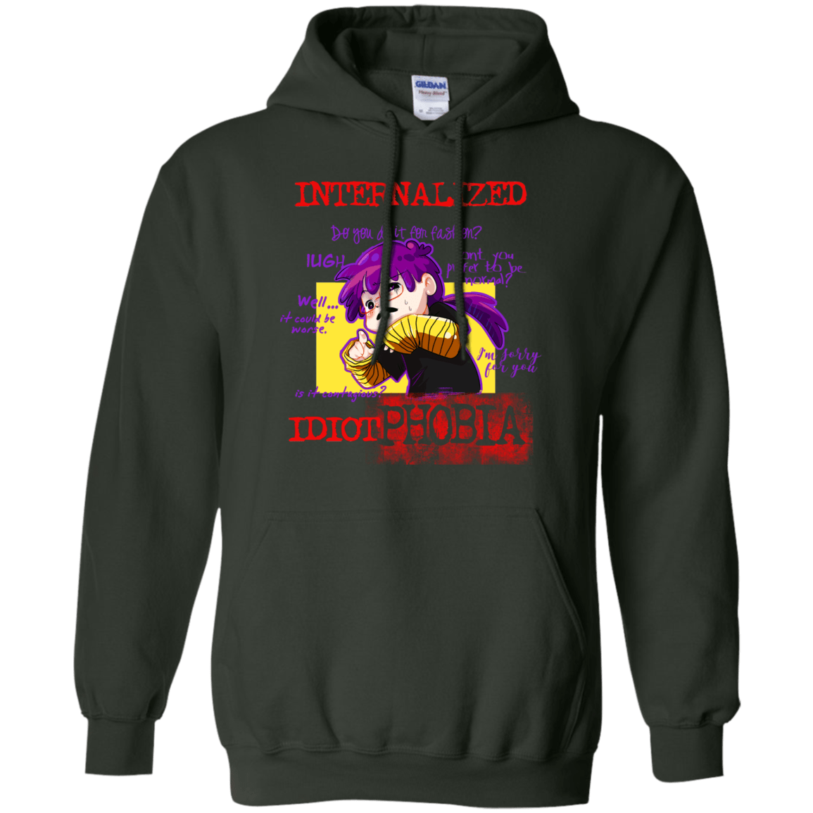 Sweatshirts Forest Green / Small Idiot phobia Pullover Hoodie