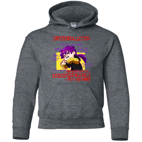 Sweatshirts Dark Heather / YS Idiot phobia Youth Hoodie