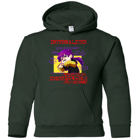 Sweatshirts Forest Green / YS Idiot phobia Youth Hoodie