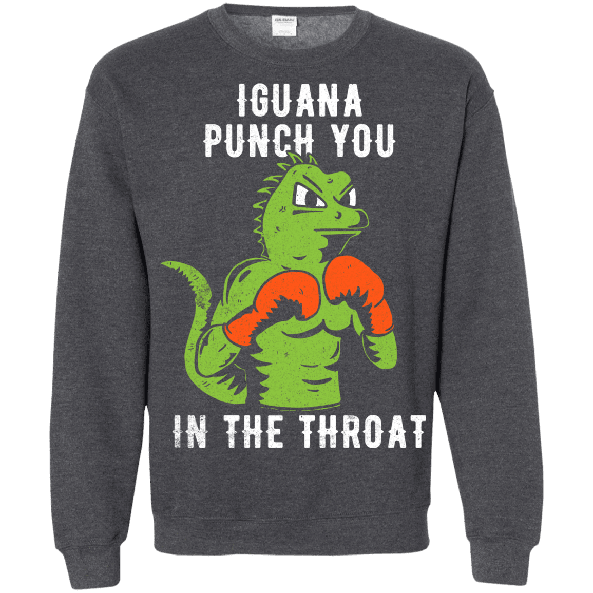 Sweatshirts Dark Heather / S Iguana Punch You Crewneck Sweatshirt