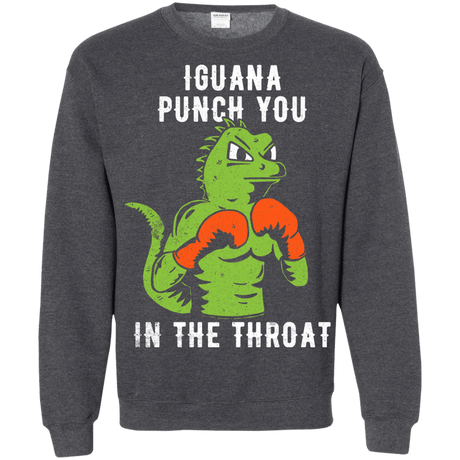 Sweatshirts Dark Heather / S Iguana Punch You Crewneck Sweatshirt