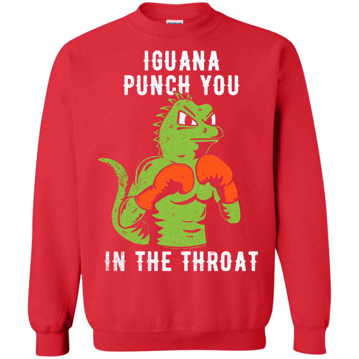 Sweatshirts Red / S Iguana Punch You Crewneck Sweatshirt