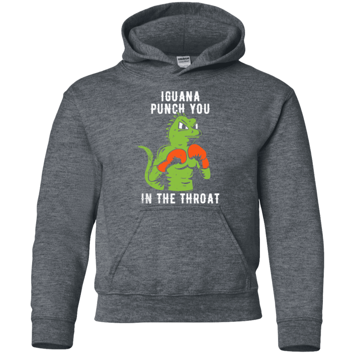 Sweatshirts Dark Heather / YS Iguana Punch You Youth Hoodie