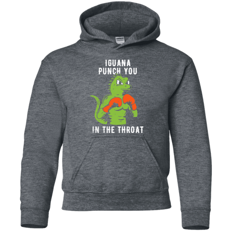 Sweatshirts Dark Heather / YS Iguana Punch You Youth Hoodie