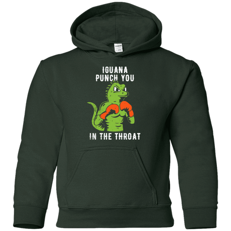 Sweatshirts Forest Green / YS Iguana Punch You Youth Hoodie