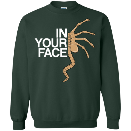 Sweatshirts Forest Green / Small IN YOUR FACE Crewneck Sweatshirt