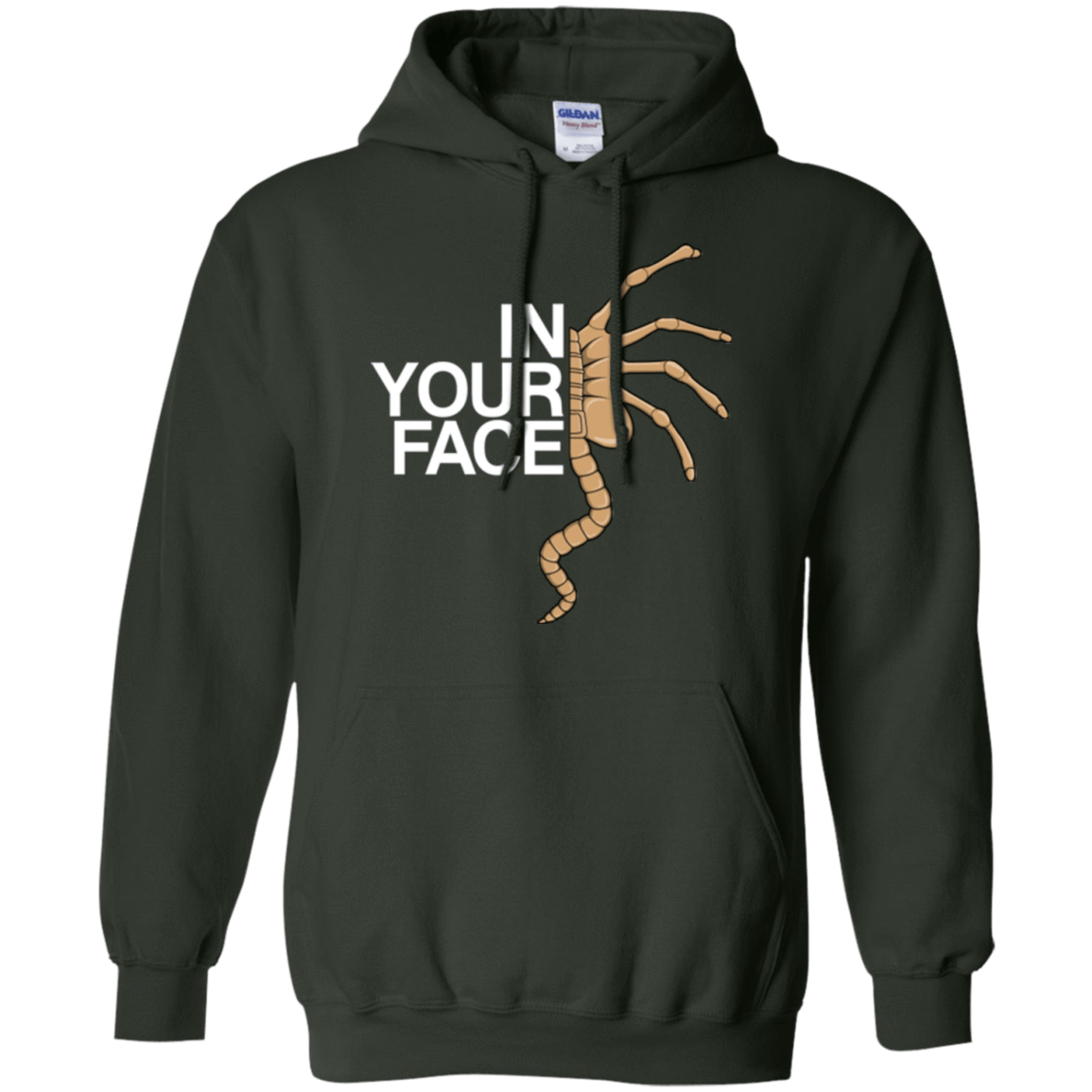Sweatshirts Forest Green / Small IN YOUR FACE Pullover Hoodie