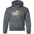 Sweatshirts Dark Heather / YS IN YOUR FACE Youth Hoodie