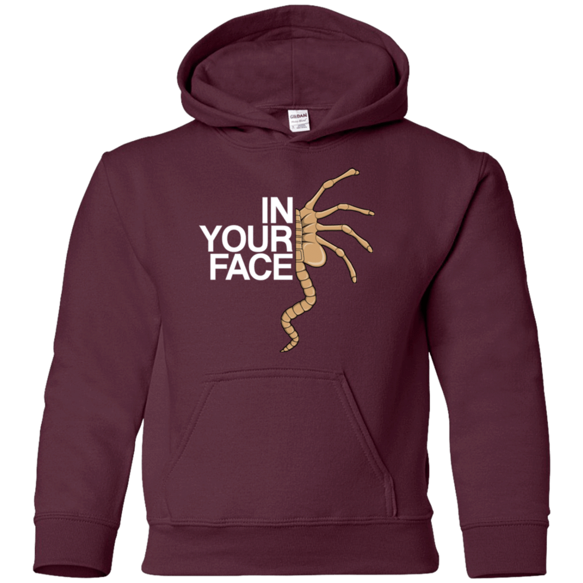Sweatshirts Maroon / YS IN YOUR FACE Youth Hoodie