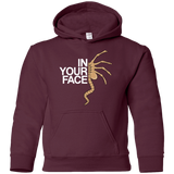 Sweatshirts Maroon / YS IN YOUR FACE Youth Hoodie