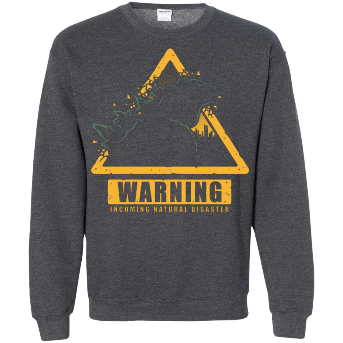 Sweatshirts Dark Heather / Small Incoming Natural Disaster Crewneck Sweatshirt