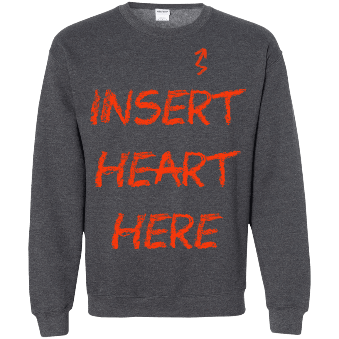 Sweatshirts Dark Heather / S Insert Heart Here Crewneck Sweatshirt