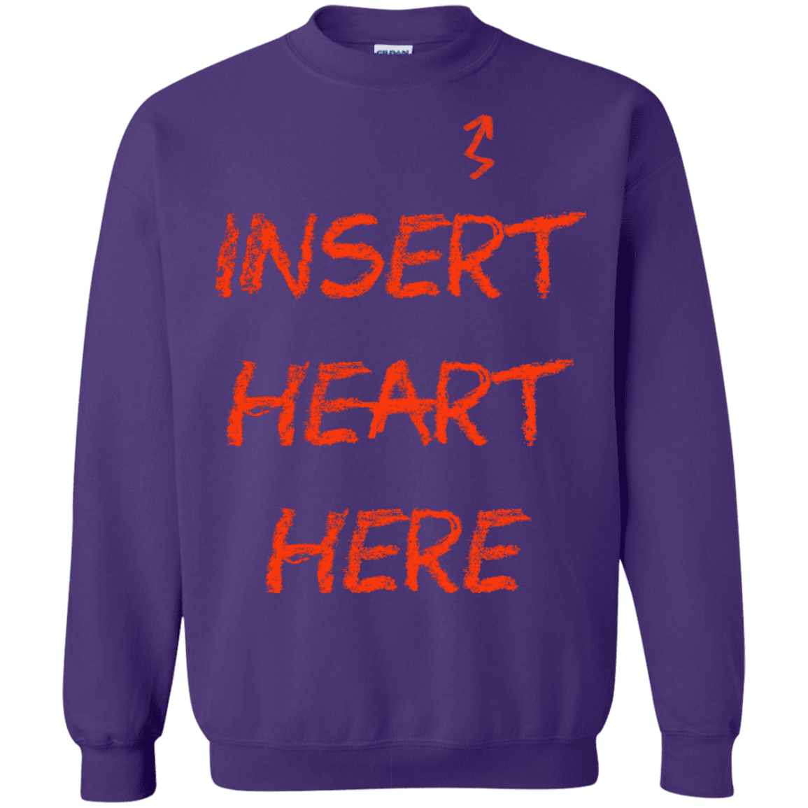 Sweatshirts Purple / S Insert Heart Here Crewneck Sweatshirt
