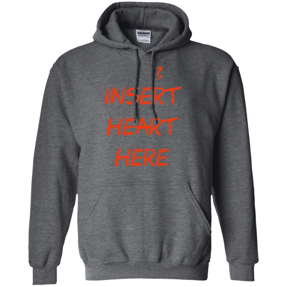 Sweatshirts Dark Heather / S Insert Heart Here Pullover Hoodie