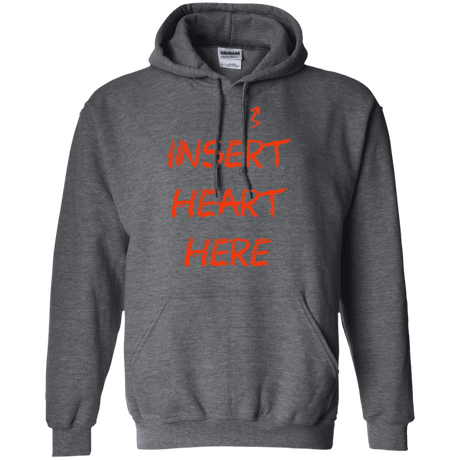 Sweatshirts Dark Heather / S Insert Heart Here Pullover Hoodie