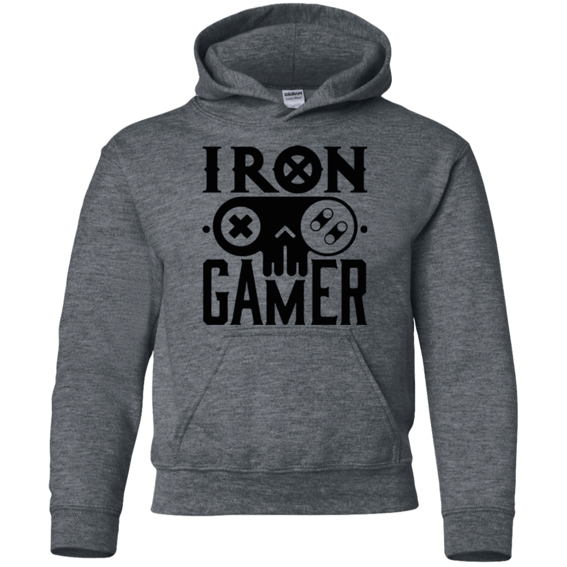 Sweatshirts Dark Heather / YS Iron Gamer Youth Hoodie