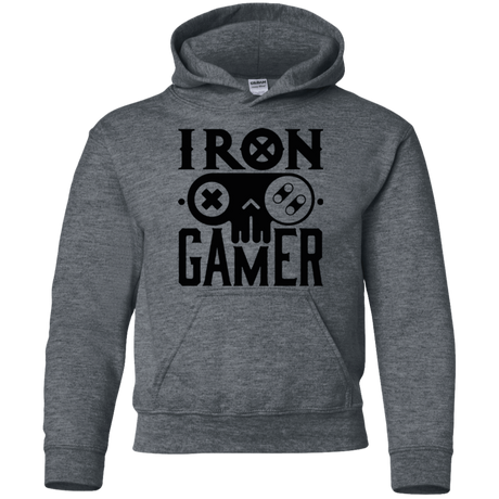 Sweatshirts Dark Heather / YS Iron Gamer Youth Hoodie