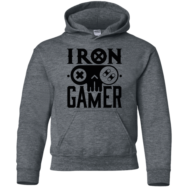 Sweatshirts Dark Heather / YS Iron Gamer Youth Hoodie