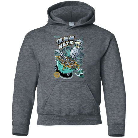 Sweatshirts Dark Heather / YS Iron Nuts Youth Hoodie