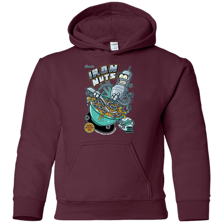 Sweatshirts Maroon / YS Iron Nuts Youth Hoodie