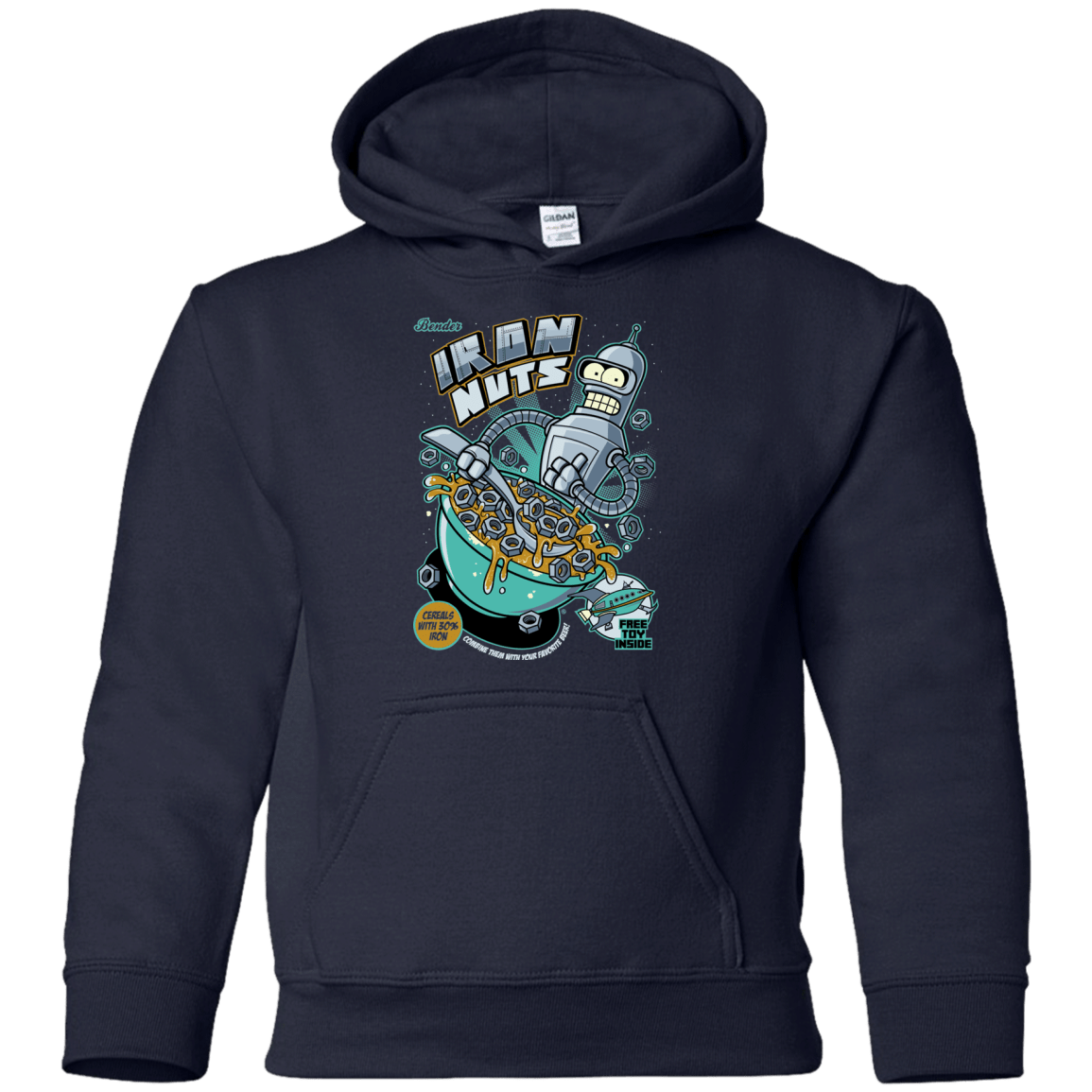 Sweatshirts Navy / YS Iron Nuts Youth Hoodie
