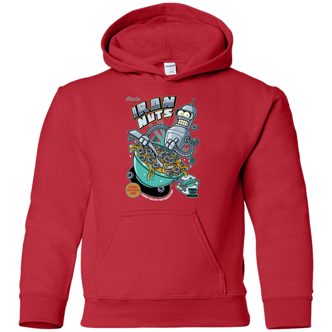 Sweatshirts Red / YS Iron Nuts Youth Hoodie