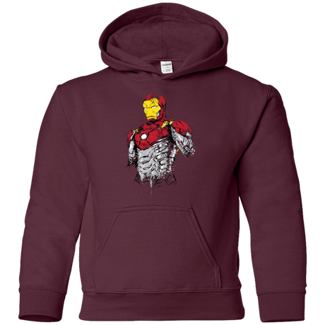 Sweatshirts Maroon / YS Ironman - Mark XLVII Armor Youth Hoodie