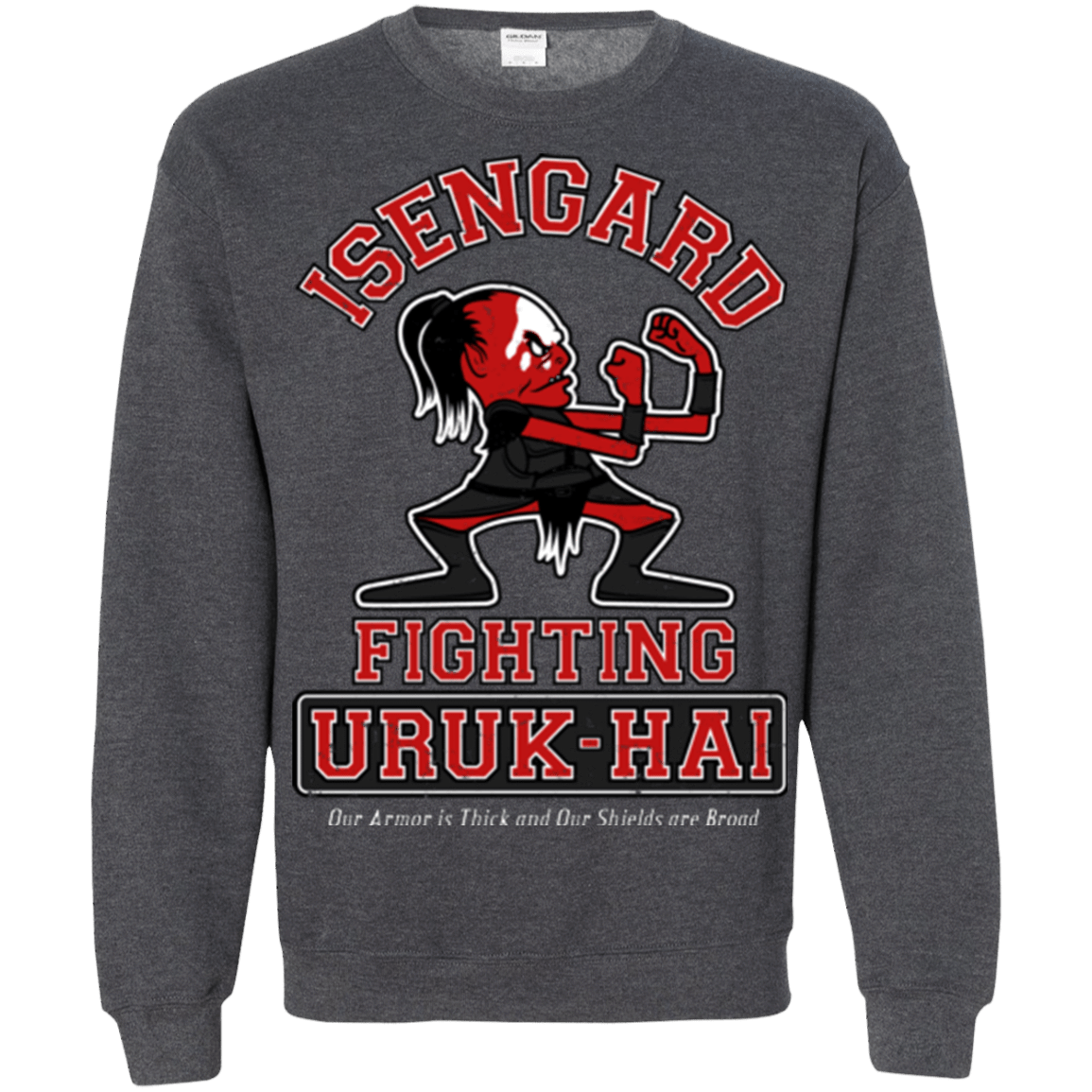 Sweatshirts Dark Heather / Small ISENGARD FIGHTING URUKHAI Crewneck Sweatshirt