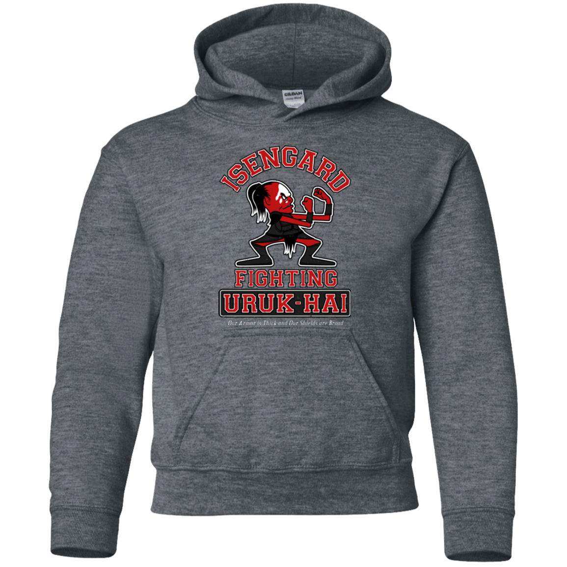Sweatshirts Dark Heather / YS ISENGARD FIGHTING URUKHAI Youth Hoodie