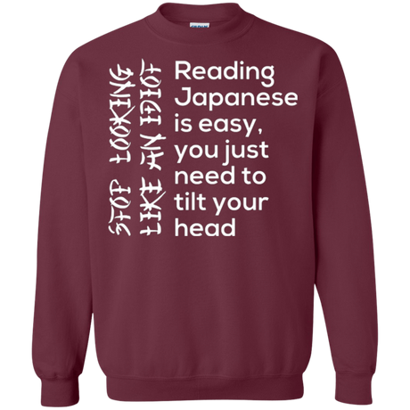 Sweatshirts Maroon / Small Japanese Crewneck Sweatshirt