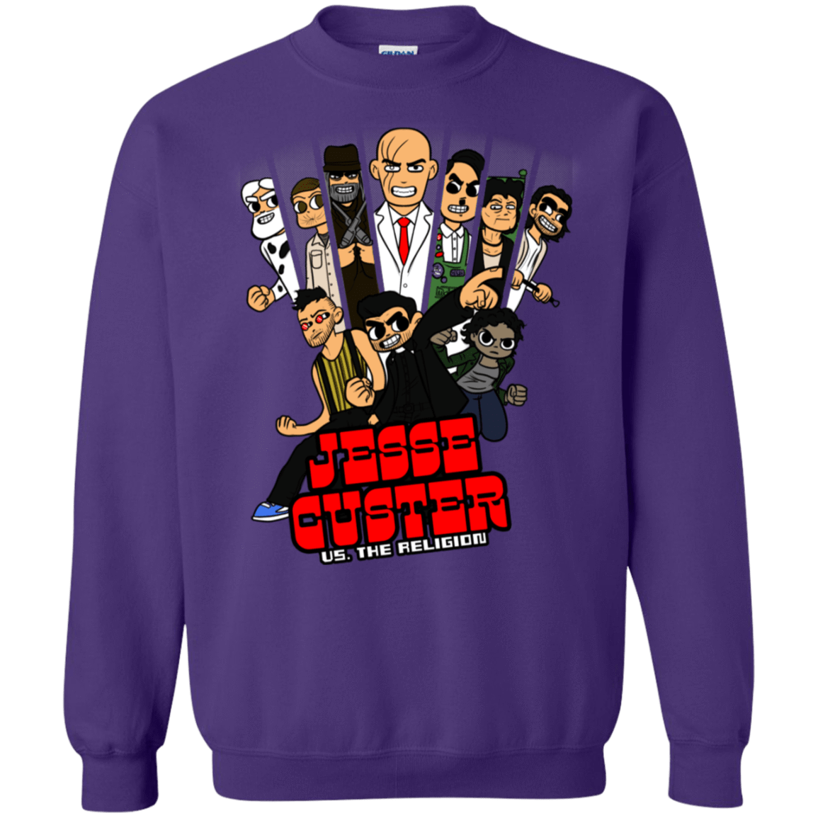 Sweatshirts Purple / S Jesse Custer vs The Religion Crewneck Sweatshirt